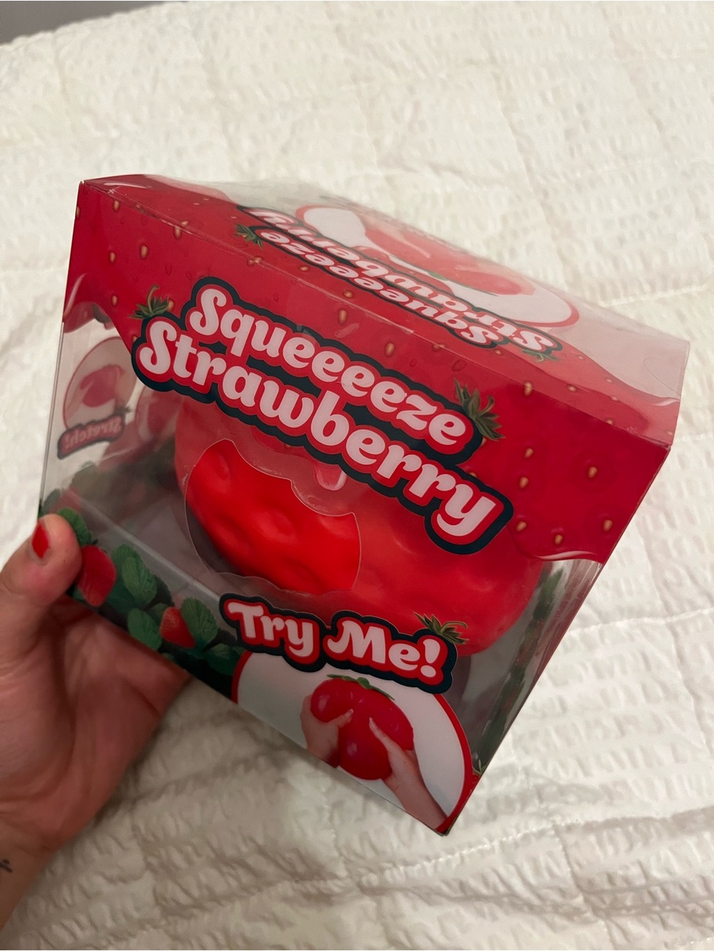 Squeeeeze Jumbo Strawberry Stress Relief Fidget Sensory Toy Stretch Squishy